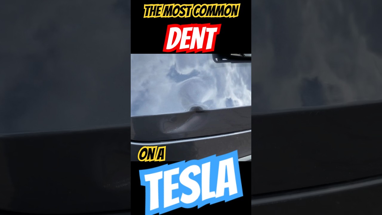 TESLAs MOST COMMON DENT! | The Trunk Dent | Paintless Dent Removal