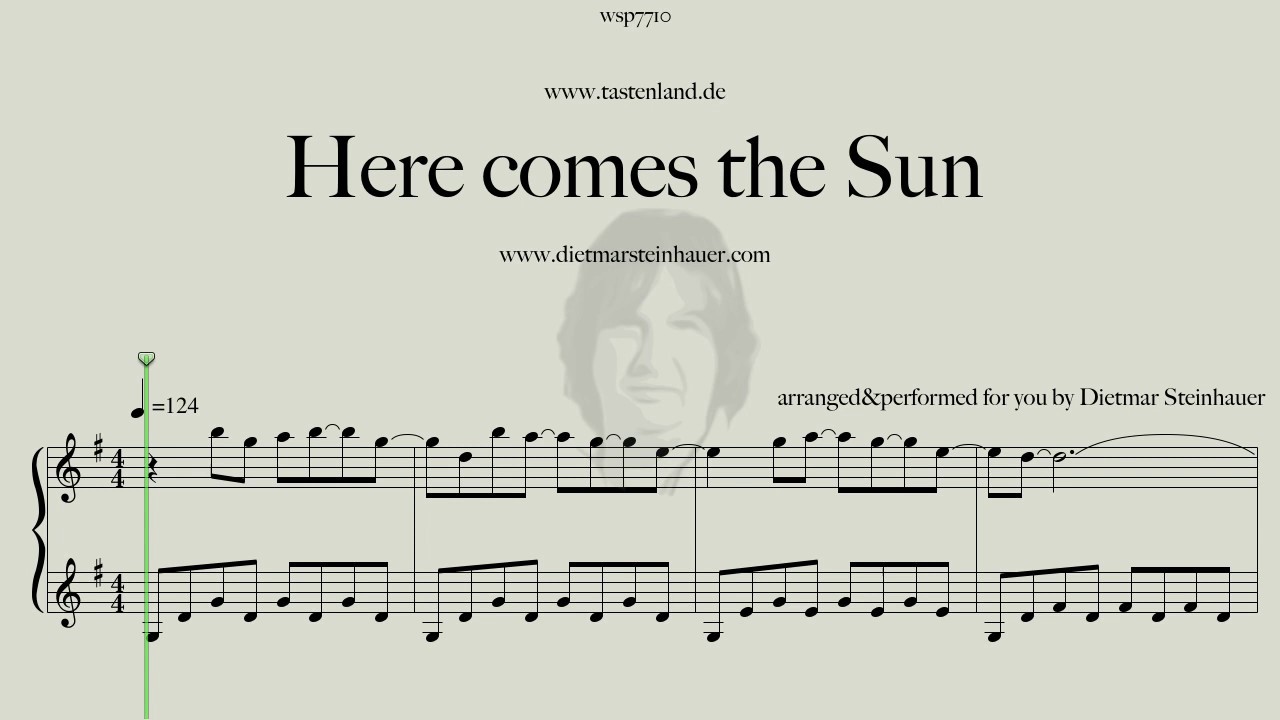 Here comes the Sun  -  Easy Piano
