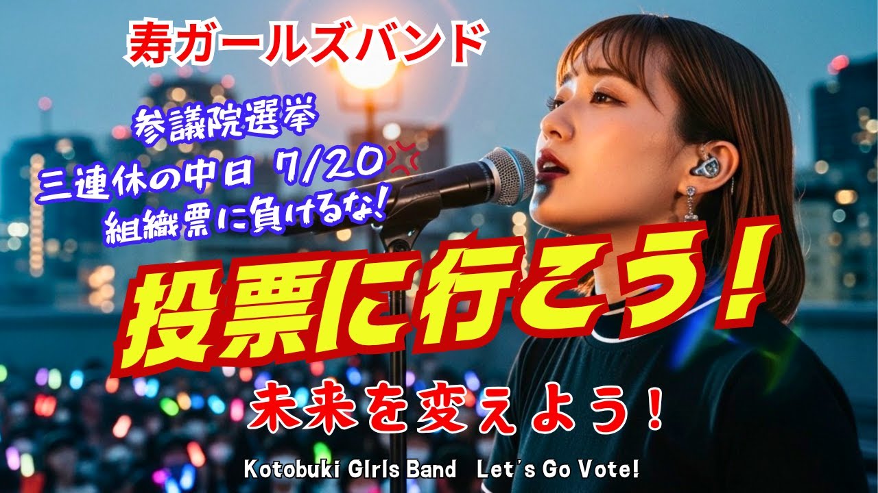 【寿ガールズバンド】「投票に行こう！」 未来を変えよう！自由を守ろう！