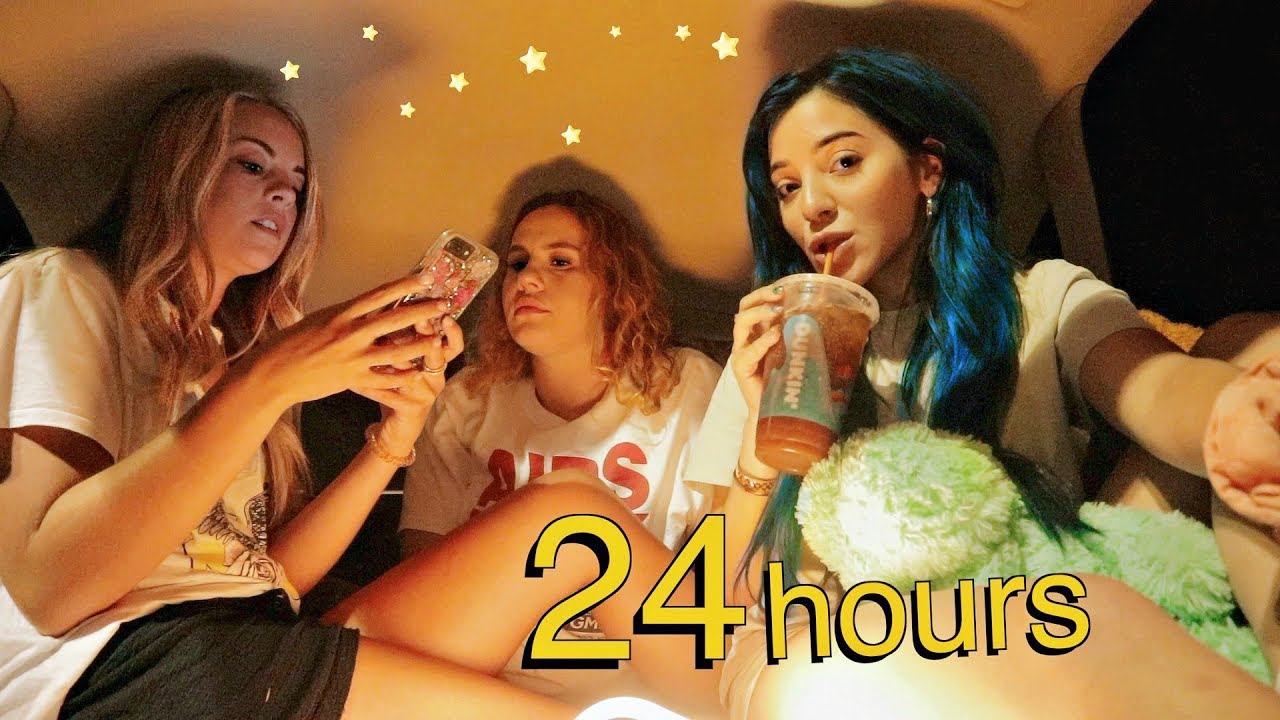 24 HOURS IN MY CAR overnight challenge ~we made a bedroom~