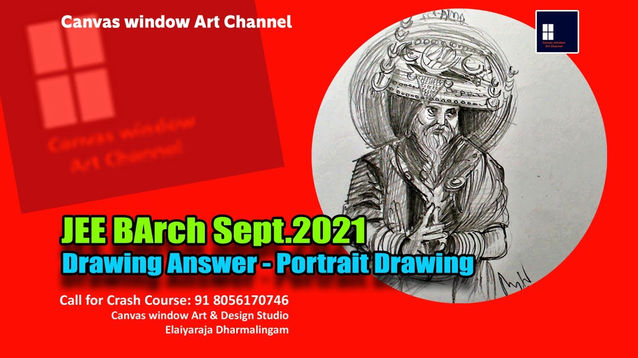 JEE Barch 2021 - Drawing Answer | Portrait Drawing