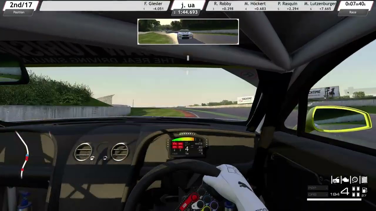 One-handed race =) RaceRoom Racing (Road America) daily race BENTLEY CONTINENTAL GT3