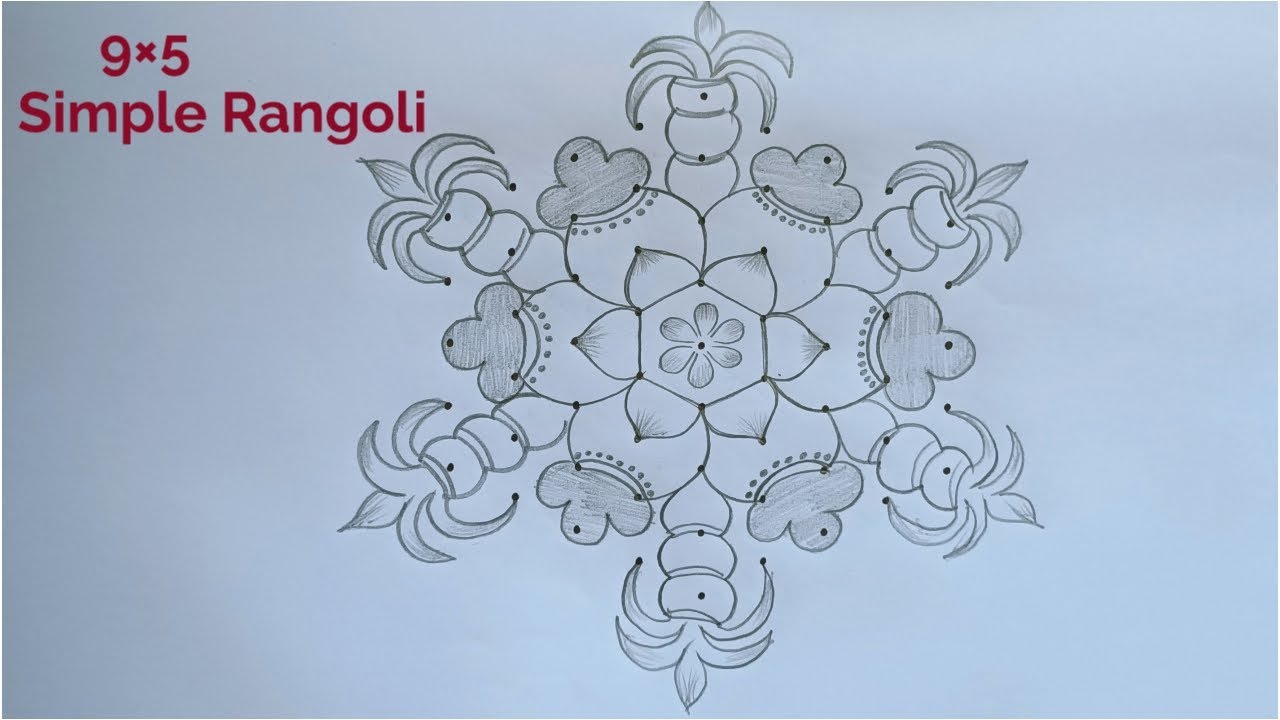 Pongal Special Simple and Easy Kolam 9×5🌺 9×5 Pongal Pot Kolam 🌺 Pandaga Muggulu 🌺 Beautiful Rangoli