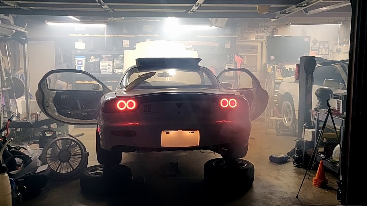 ITS ALIVE! MAZDA RX7 FD FIRST START - WITH DRIVE BY WIRE LS THROTTLE BODY, RX8 PEDAL ON HALTECH 1500