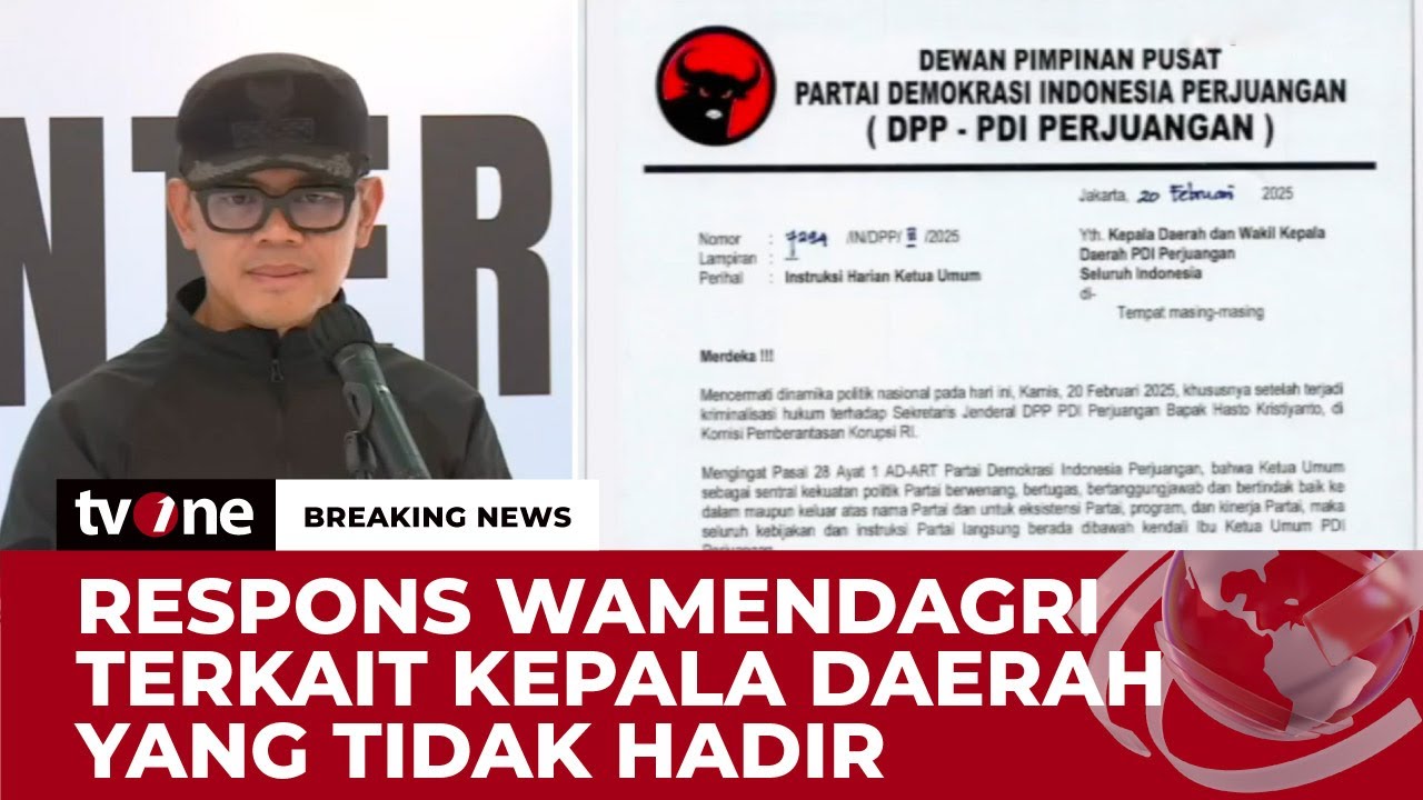 [BREAKING NEWS] Ini Jawaban Wamendagri Terkait Instruksi PDIP Larang Kepala Daerah Ikut Retreat