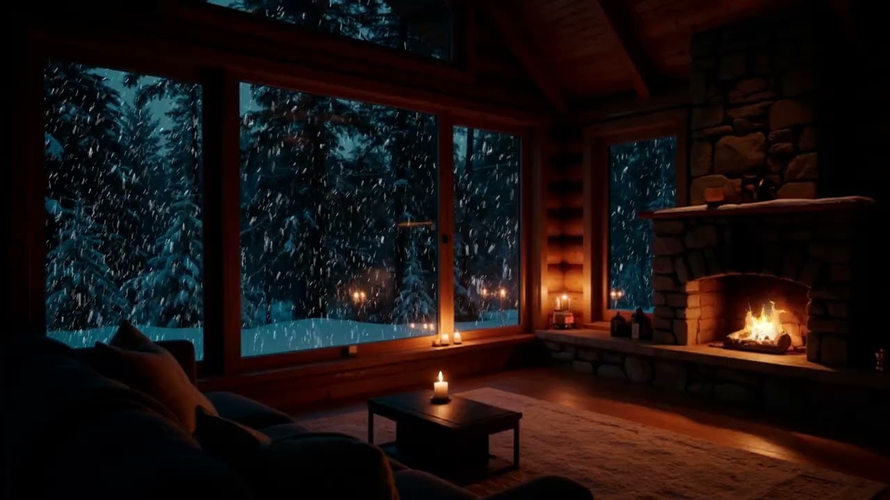 Warm Fireplace Piano Music | Cozy Winter Night Piano for Sleep & Relaxation
