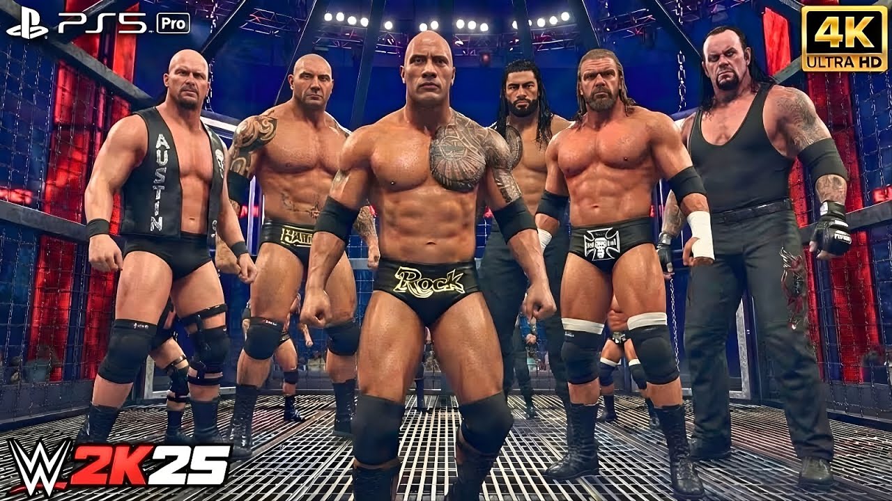 WWE 2K25 | Elimination Chamber | Stone Cold vs Batista vs Rock vs Roman vs Triple H vs Undertaker