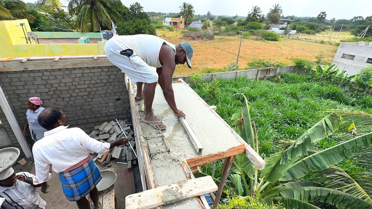 Lintel reinforced Concrete❤️ Construction of house lintel Slab Reinforcement-Using by sand cement
