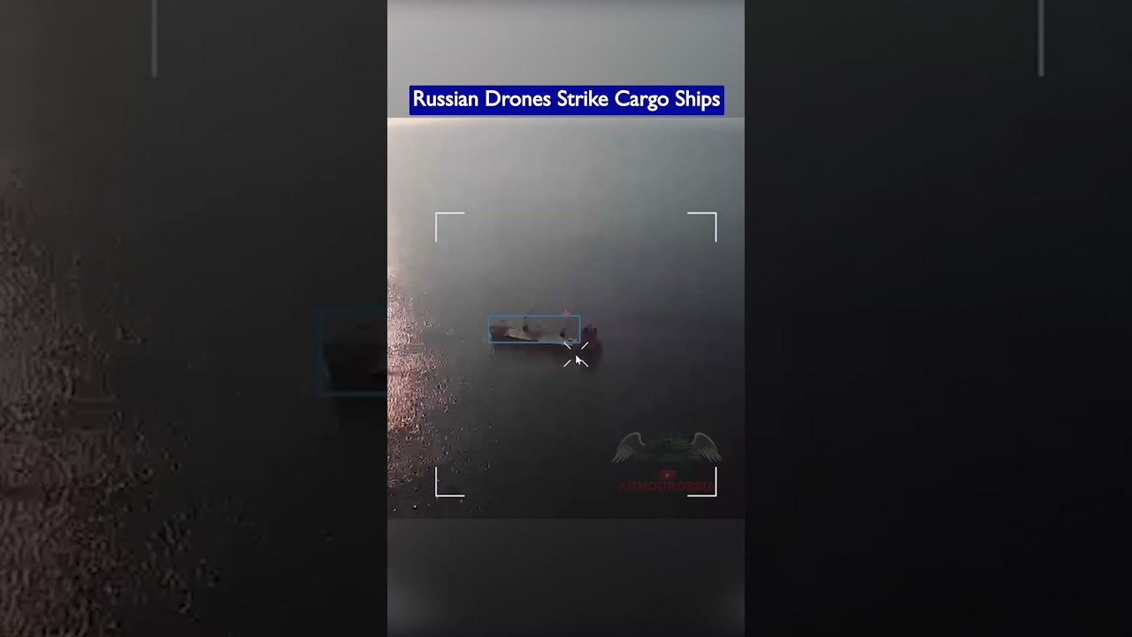 Russian Kamikaze Drones Attack Three Cargo Ships Near Odesa