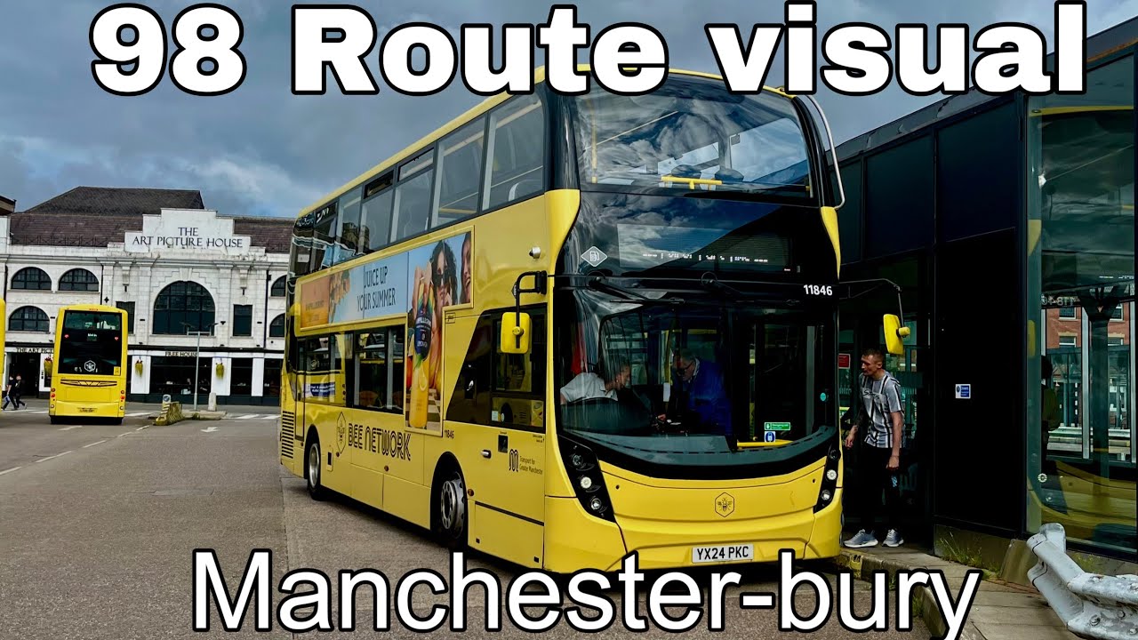 Full route visual 98 Manchester to Bury Bee network Stagecoach