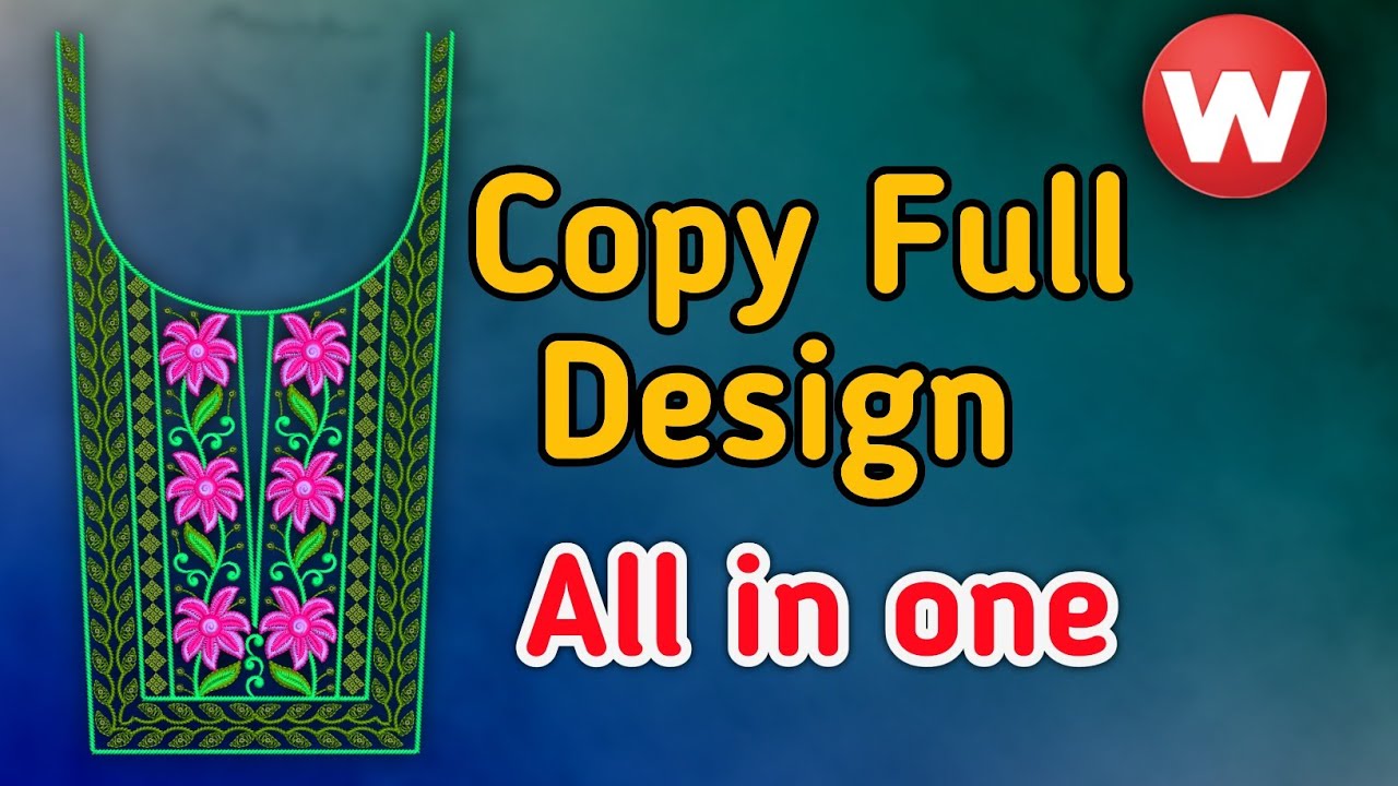 full neck design From Scanned Image  | Wilcom 2006 Embroidery Designing Tutorial