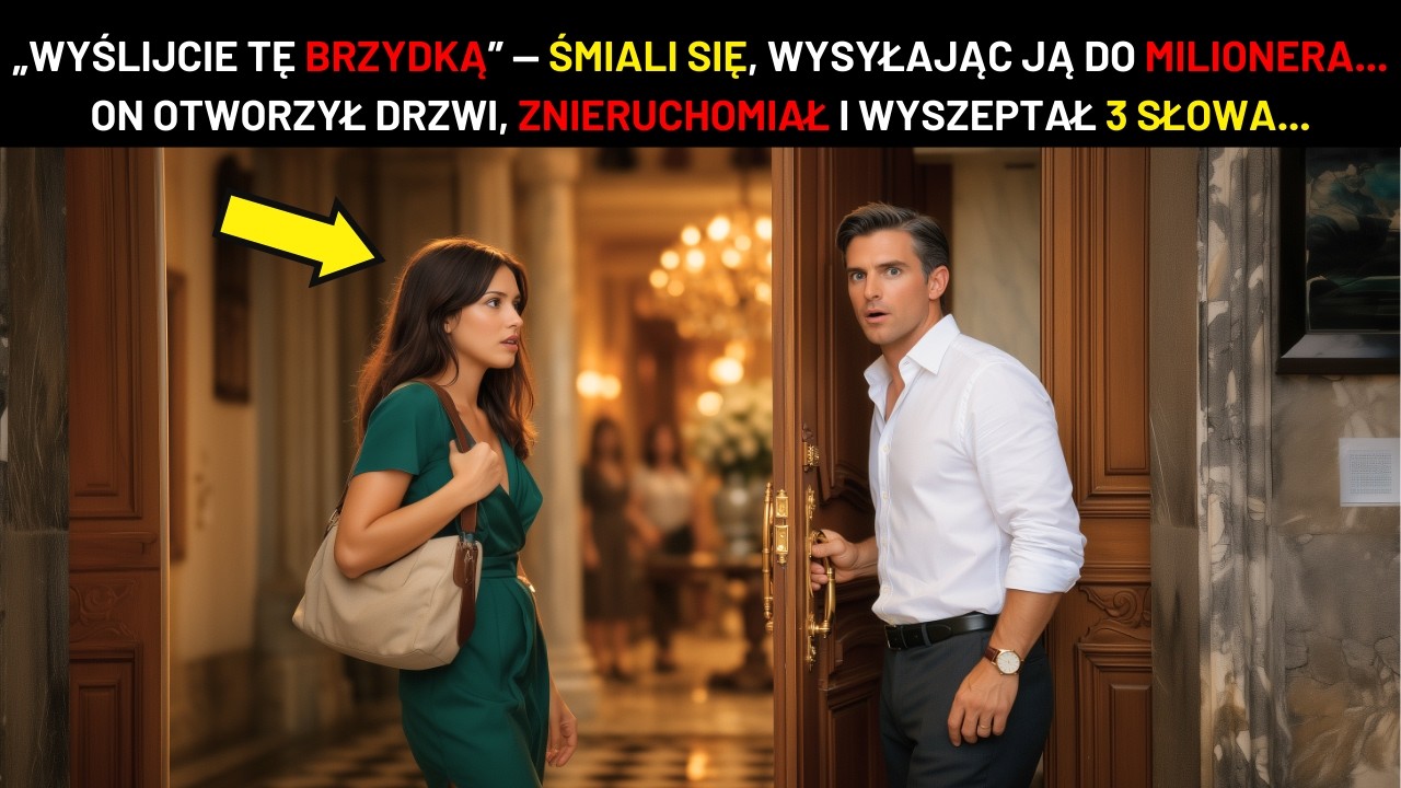 „WYŚLIJCIE BRZYDKĄ” — ŚMIALI SIĘ, GDY WYSYŁALI JĄ DO MILIONERA... OTWORZYŁ DRZWI I WYSZEPTAŁ 3 SŁOWA