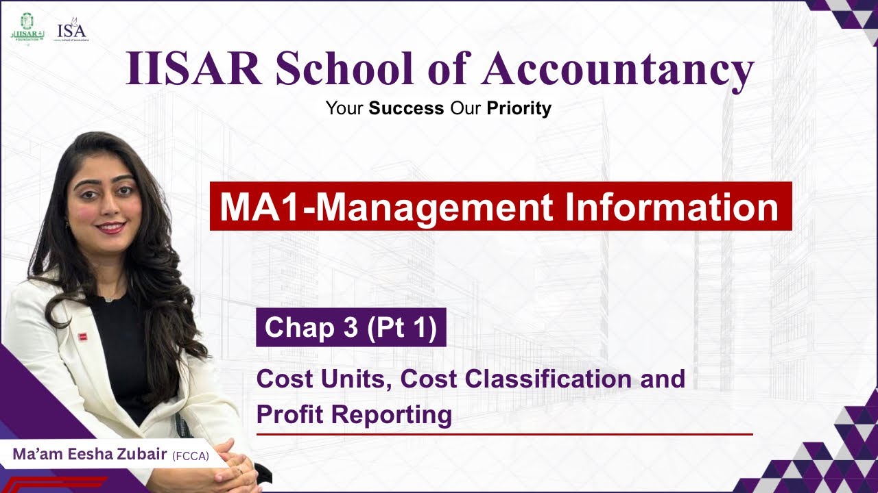 MA1 COST UNIT CARD,COST CLASSIFICATION & PROFIT REPORTING CHP 3 B#30