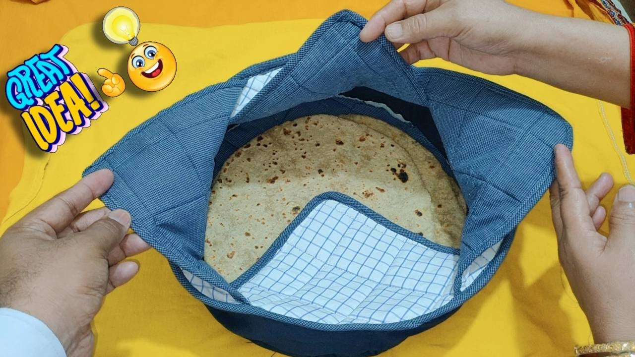 Roti / Chapati Cover Making At Home | DIA Roti / Chapati Bowl | Bread Cover | Roti Rumal | Kitchen