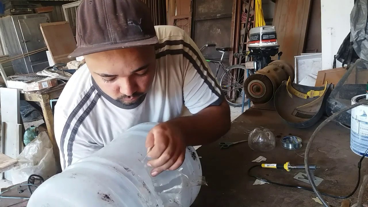 Armadilha para peixe com garrafão de 20 litros