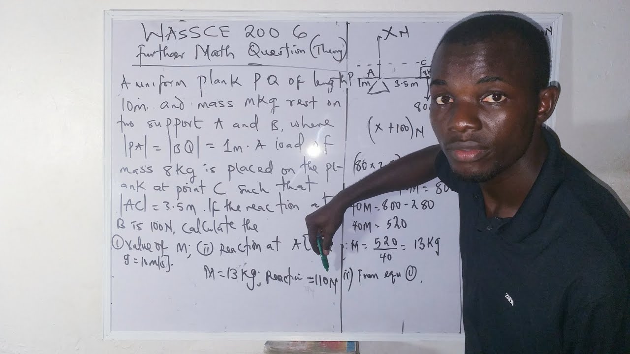 WASSCE FURTHER MATH QUESTION SIMPLIFIED 
