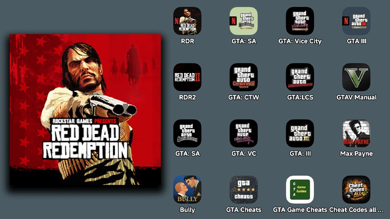 Red Dead Redemption,GTA San Andreas,GTA Vice City,GTA 3,GTA Chinatown Wars,GTA Liberty City Stories