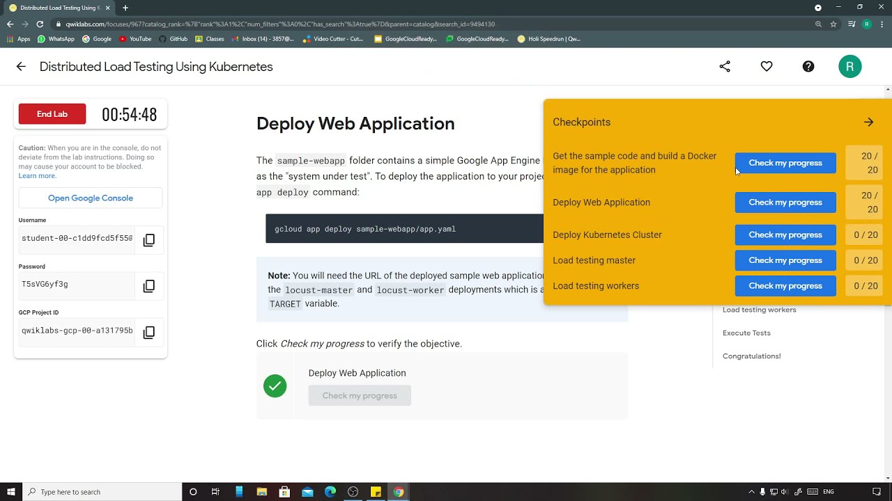 Distributed Load Testing Using Kubernetes | Qwiklabs [GSP182]
