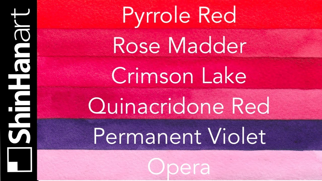 ShinHan PWC 2 -  Reds & Pinks - Watercolor Swatch Tests