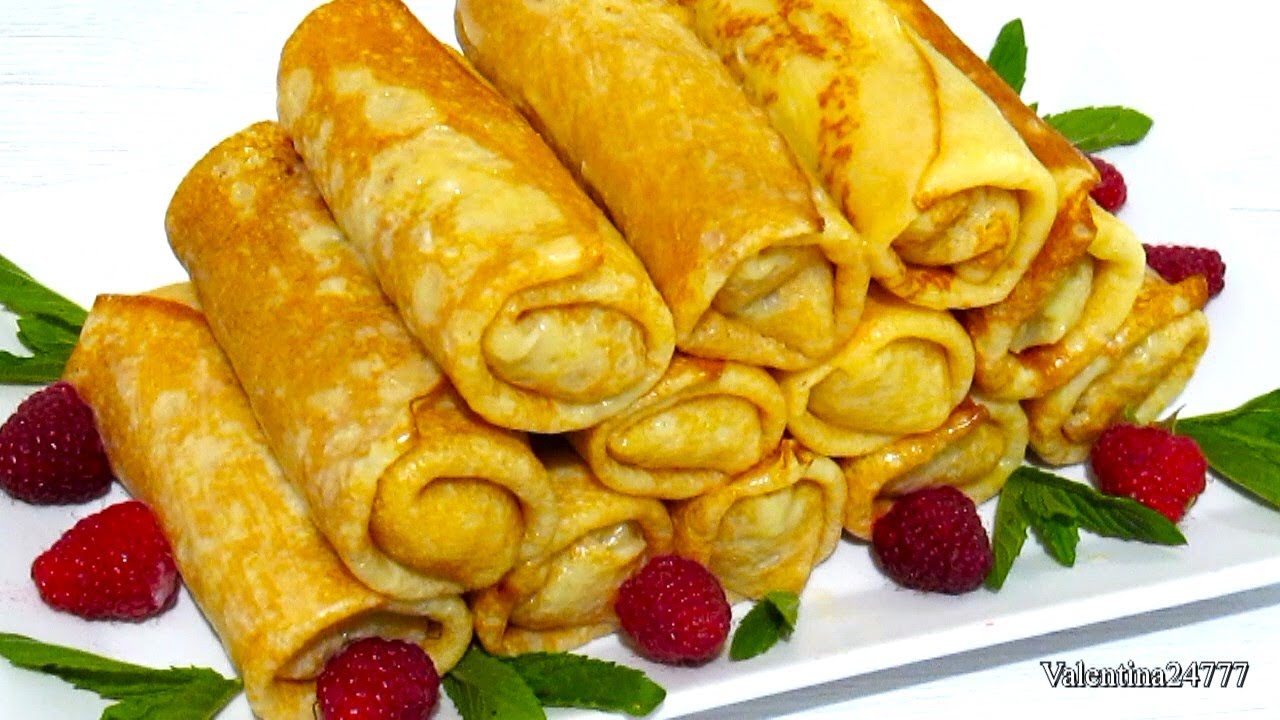 Вкусно!Тонкие БЛИНЫ с Начинкой из Яблок! Нежные БЛИНЧИКИ на Молоке Рецепт.
