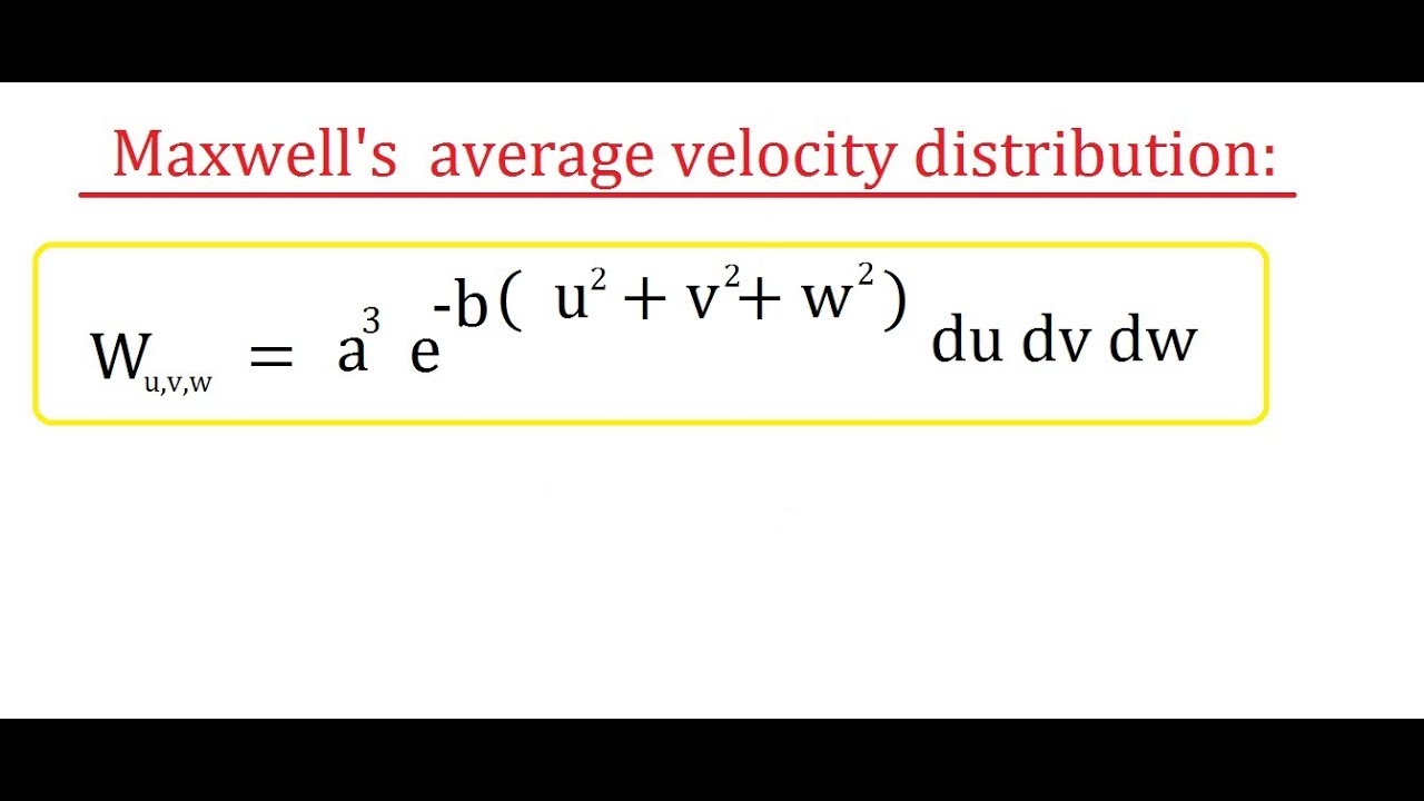 Maxwell's average velocity distribution .Part(1)