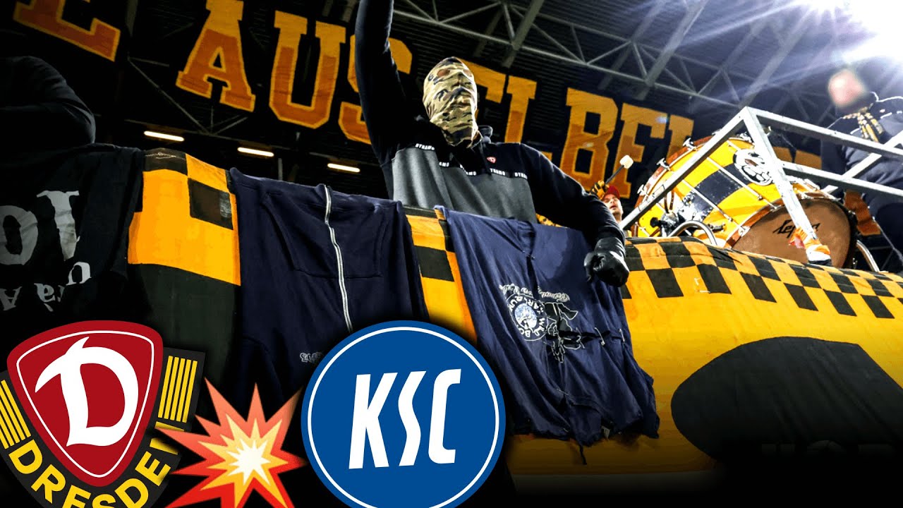 Gezogenes Material, Hooligans-Choreo & Auseinandersetzungen? (Dresden vs. Karlsruhe)