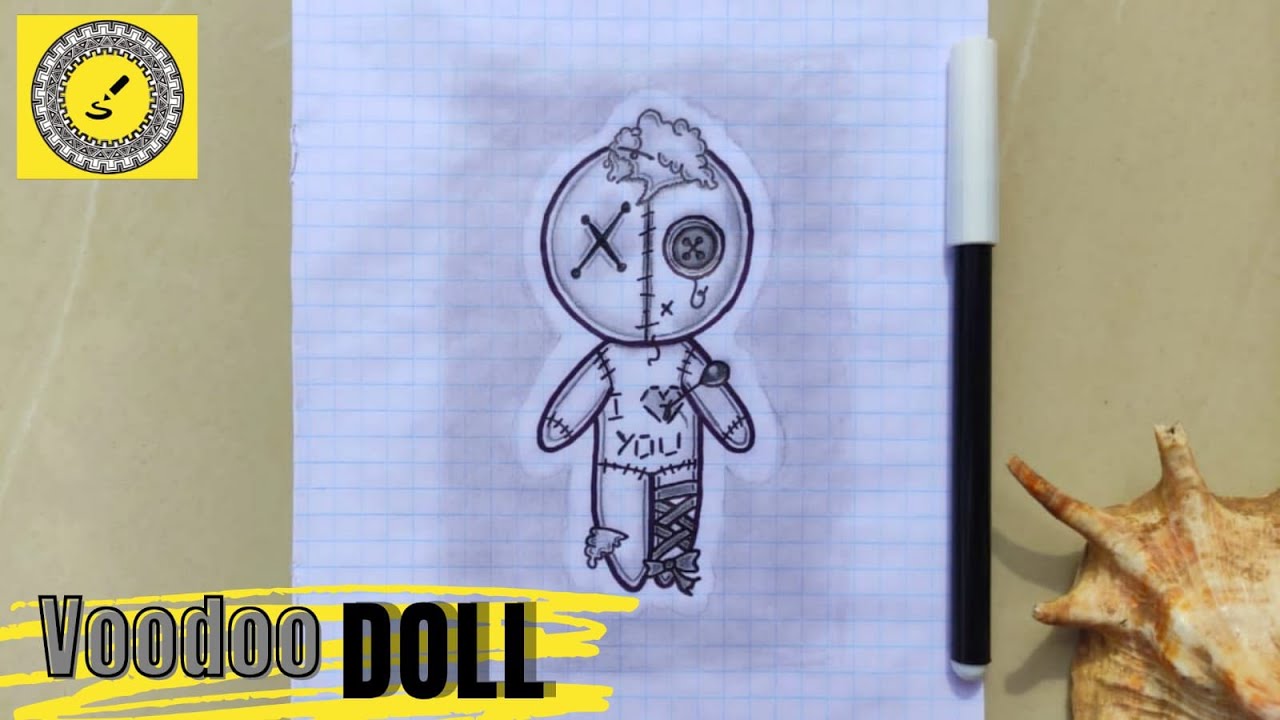 ❌ How to Draw a Voodoo Doll from Scratch / Emo Doll Drawing Tutorial