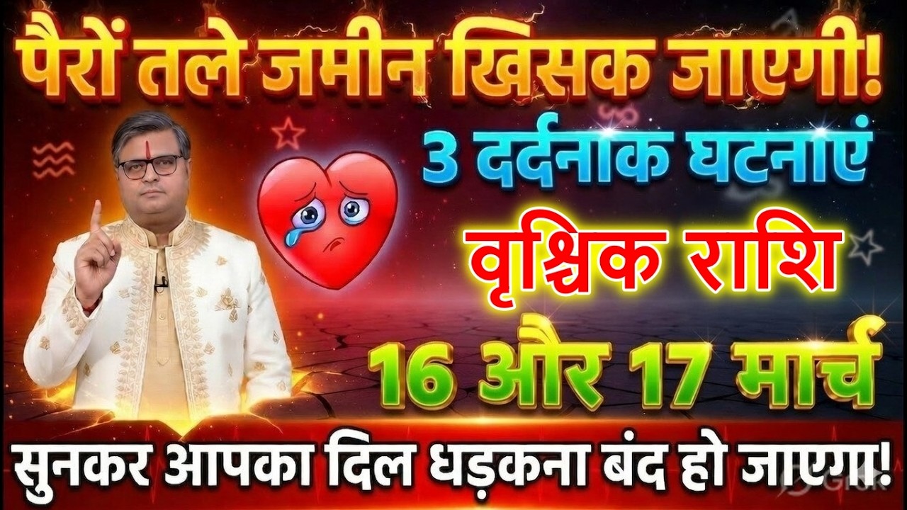 वृश्चिक राशि 15 और 16 मार्च 2026🔥 पैरों तले जमीन खिसक जाएगी! सुनकर दिल धड़कना बंद हो जाएगा😱@vrischik