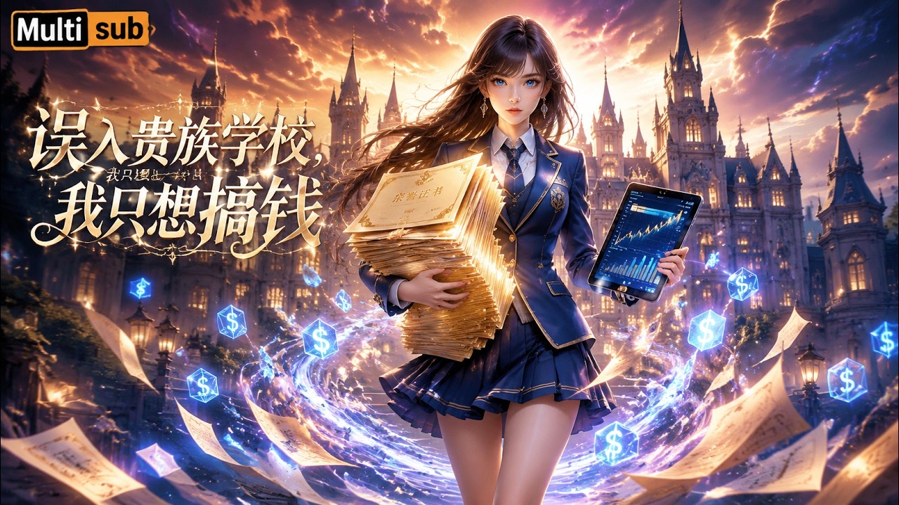 【AI anime】💥💥💥置身于顶级世家子弟云集的奢华校园，别人来谈恋爱，你居然背地里疯狂搞钱？！《误入贵族学校，我只想搞钱》 #国产动漫#次元动漫  #破界 #動漫
