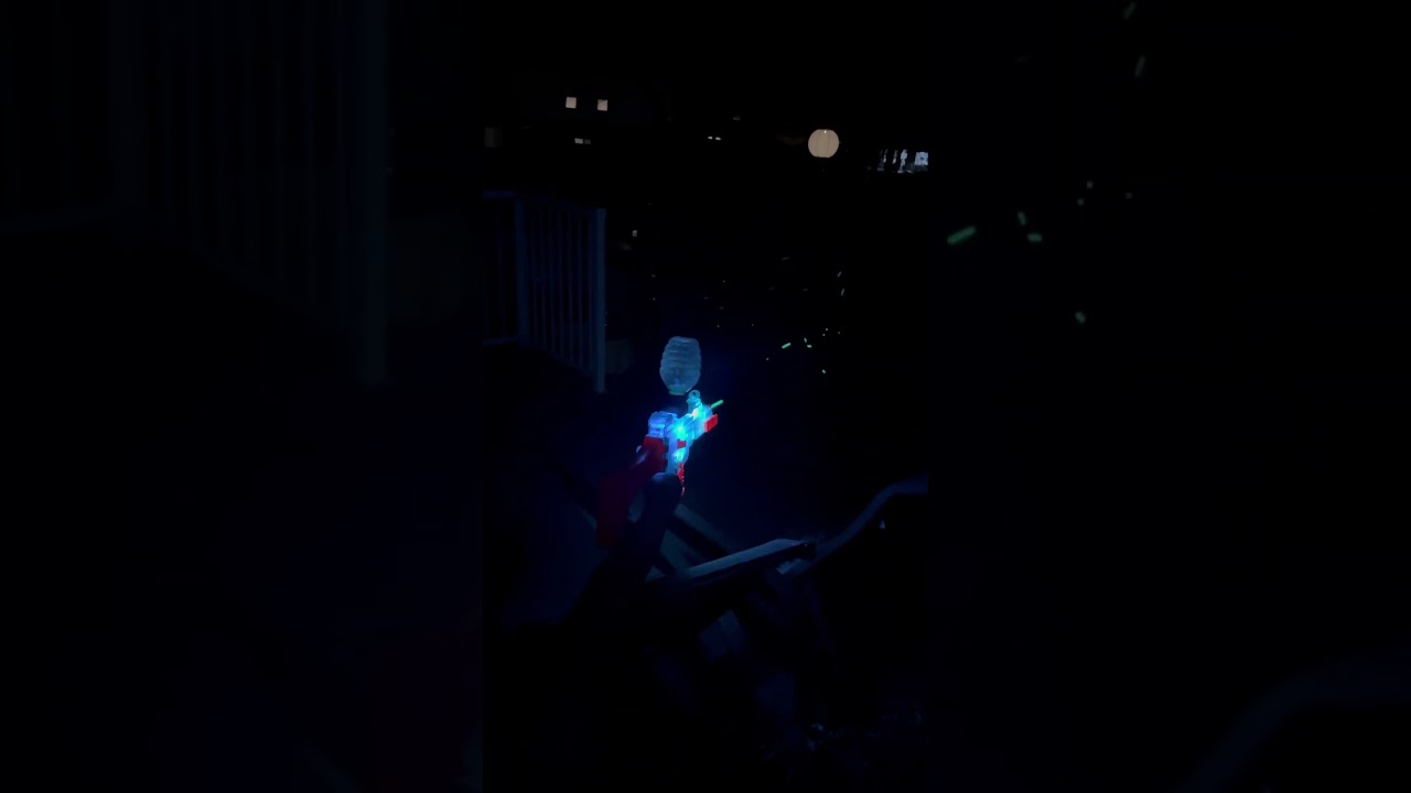 Gel blaster glowing at night. #gun #glow #fun