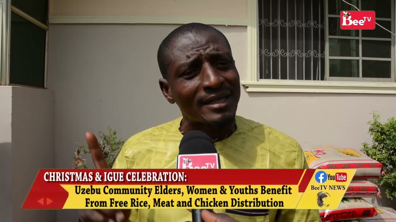Uzebu Community Elders, Women & Youths Benefit From Free Rice, Meat and Chicken Distribution