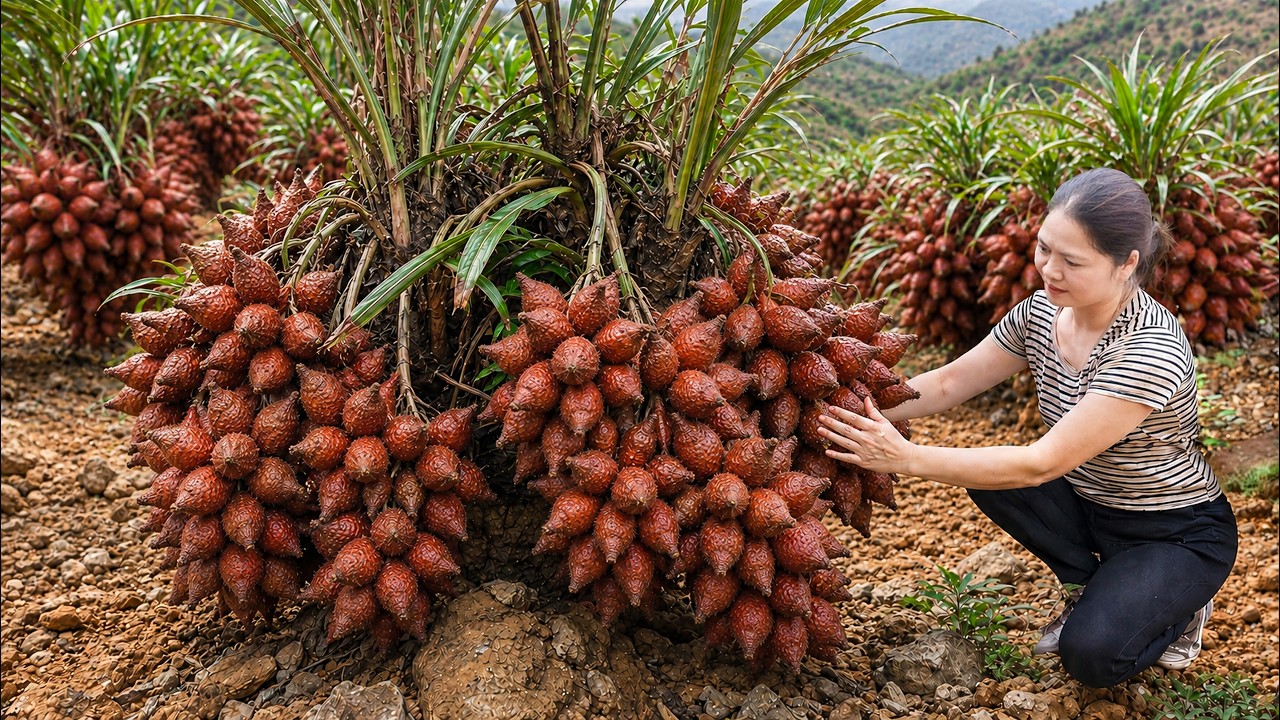 Harvesting Rare Salacca Fruit (Salak) to Sell | Cooking A Grand Lamb Feast In The City of Shusha!