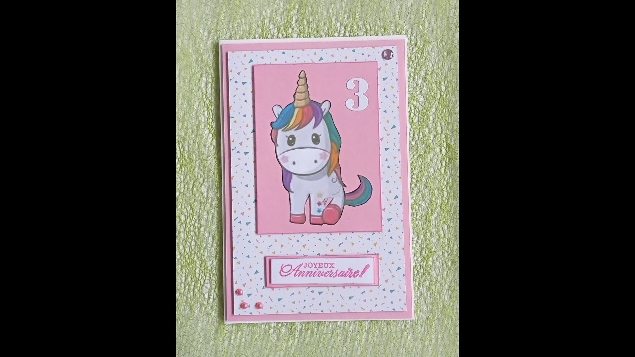 TUTO #136 CARTE LICORNE JOYEUX ANNIVERSAIRE #marcelinescrapcrea