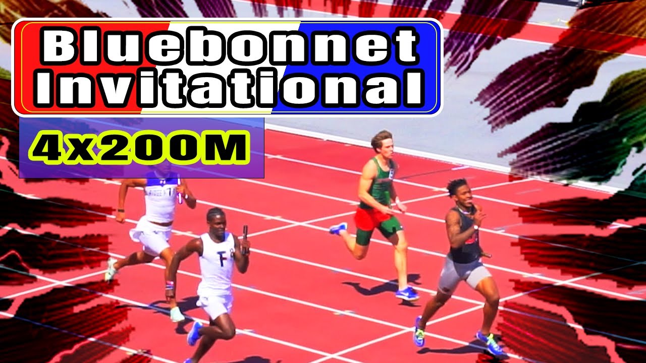 Atascocita & D'ville jockey for Top Texas 4x200M Time - Bluebonnet Relays (TX A&M)