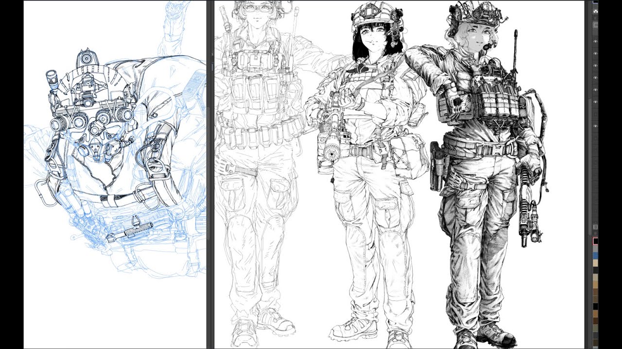 Inking illustrations