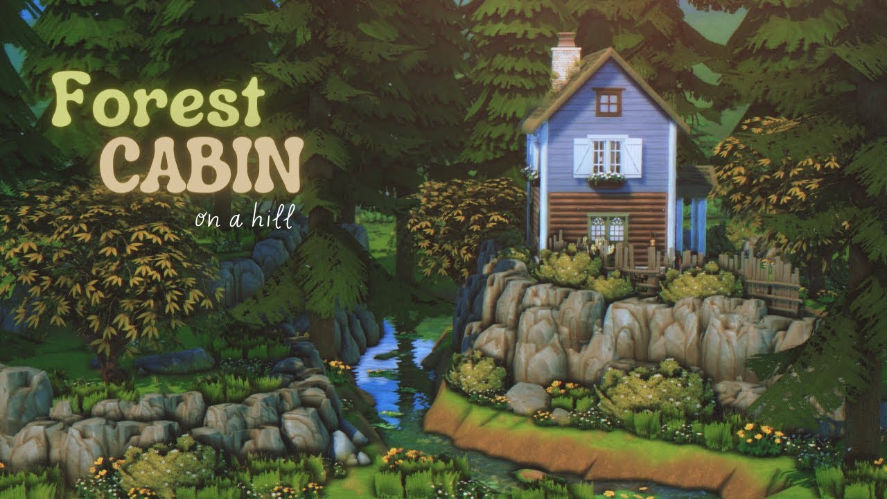Forest Cabin on a Hill 🪵| The Sims 4 | Speed Build with Ambience Sounds