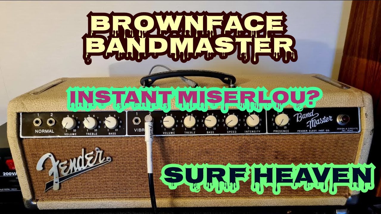 1962 Brownface Fender Bandmaster Head (6G7-A circuit) PART 1 Surf Music Test