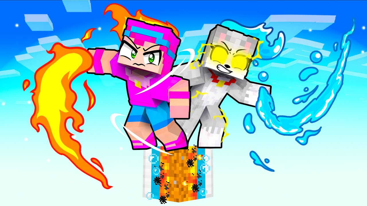 Atrapado en un Super Bloque ELEMENTAL 🔥🍃🧊 Minecraft INVICTOR y los COMPAS