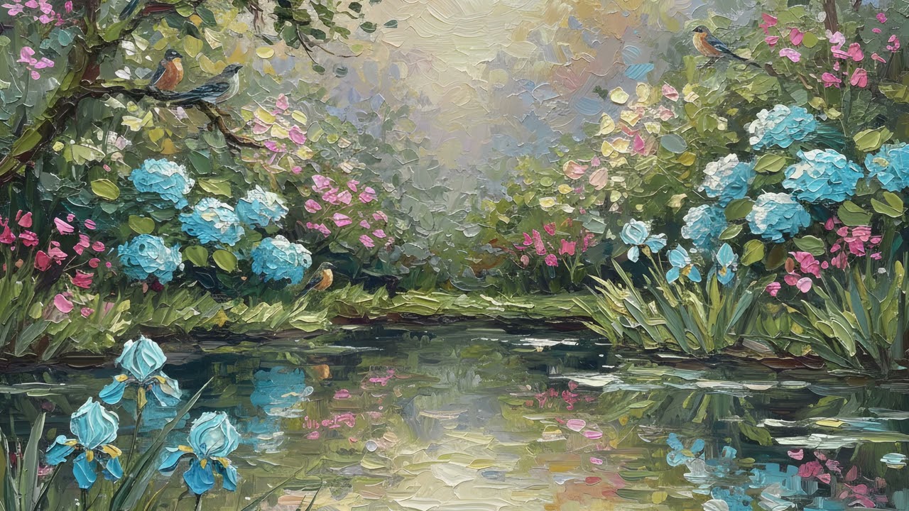 Garden Cottagecore TV Art UHD Silent Screensaver Wallpaper l 2 Hours l 1 Oil Painting TV Background