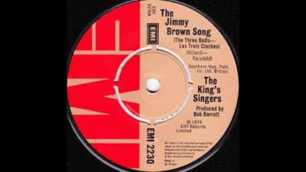 The King's Singers' rendition of THE JIMMY BROWN SONG - 1974