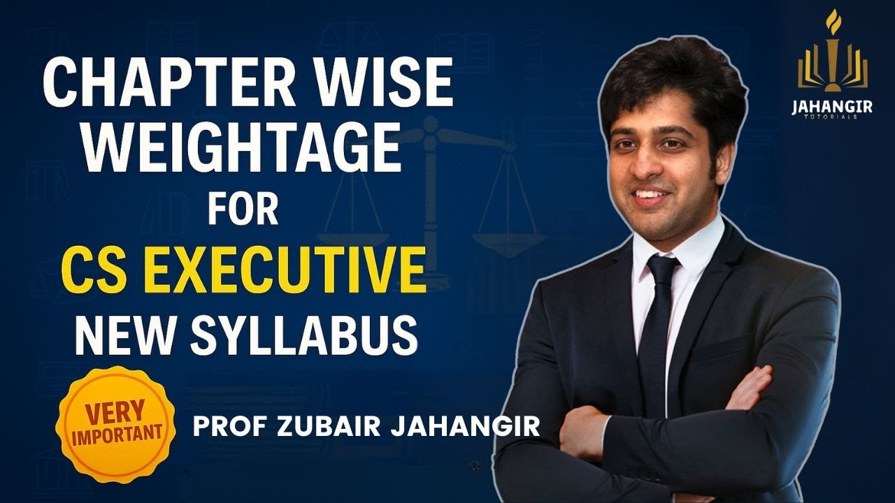 📊 Chapterwise Weightage 📘 CS Executive New Syllabus ⭐ Most Important Chapters | Prof Zubair Jahangir