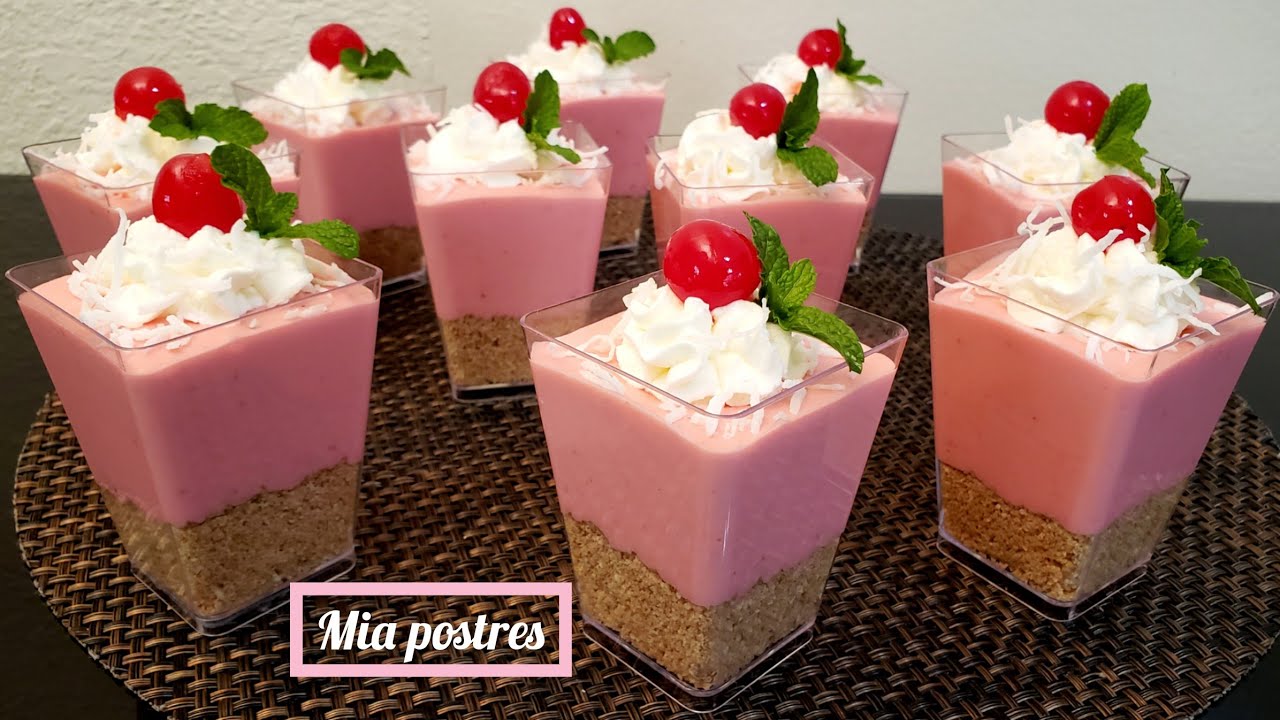 CHEESECAKE DE FRESA🍓SIN HORNO/postre frio para mesa de postres