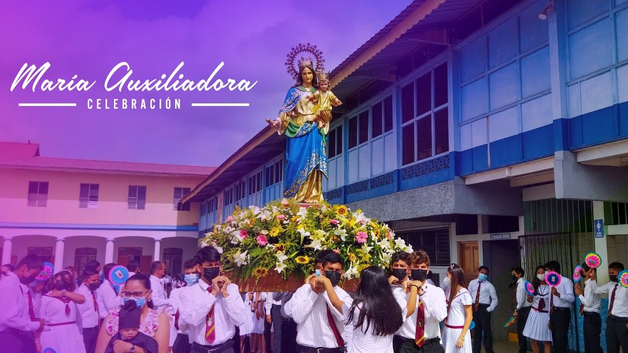 Procesión interna en honor a María Auxiliadora,  Colegio Salesiano Don Bosco Masaya | Panorámica