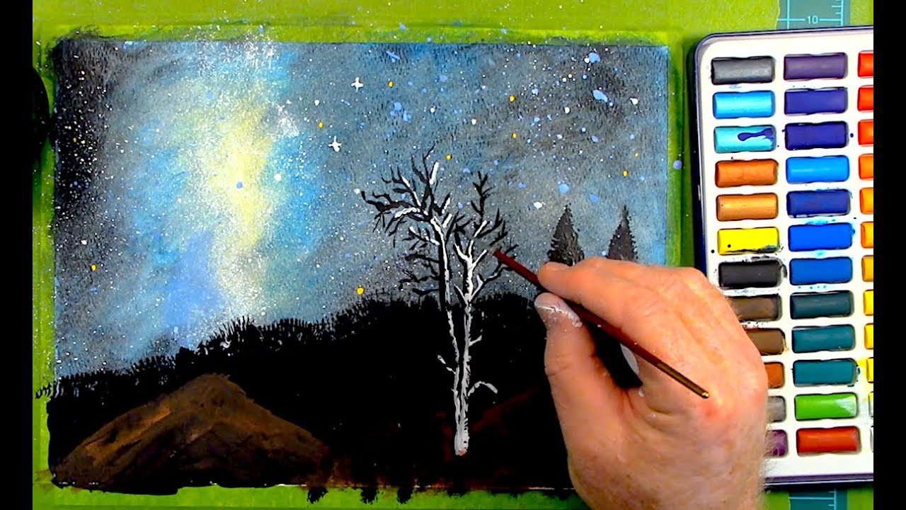 Painting a Milky Way Sky - Relaxing ASMR No.2