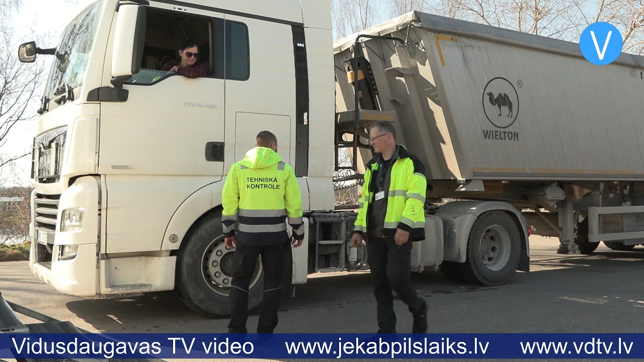 Aizkraukles pusē policija un CSDD reidā pārbauda kravas auto tehnisko stāvokli