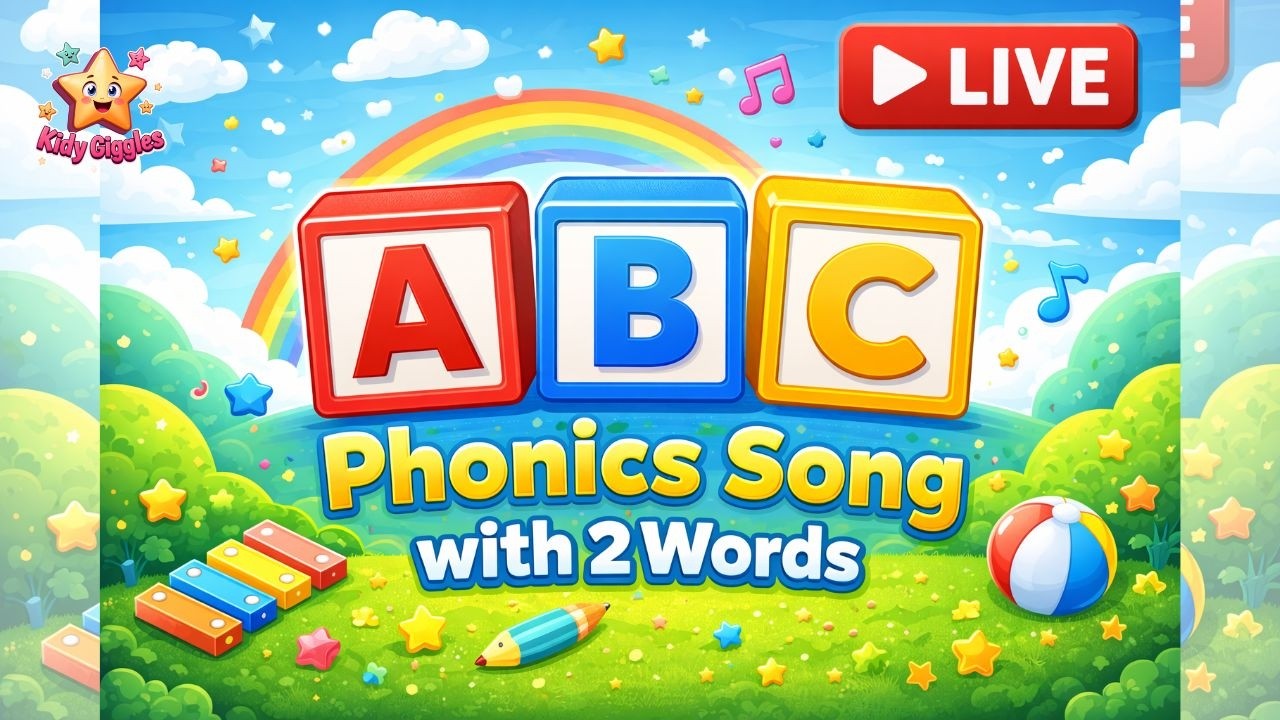 🔴 LIVE ABC Phonics Song with 2 Words | A for Apple 🍎 A for Ant 🐜 | Letter Sounds for Kids