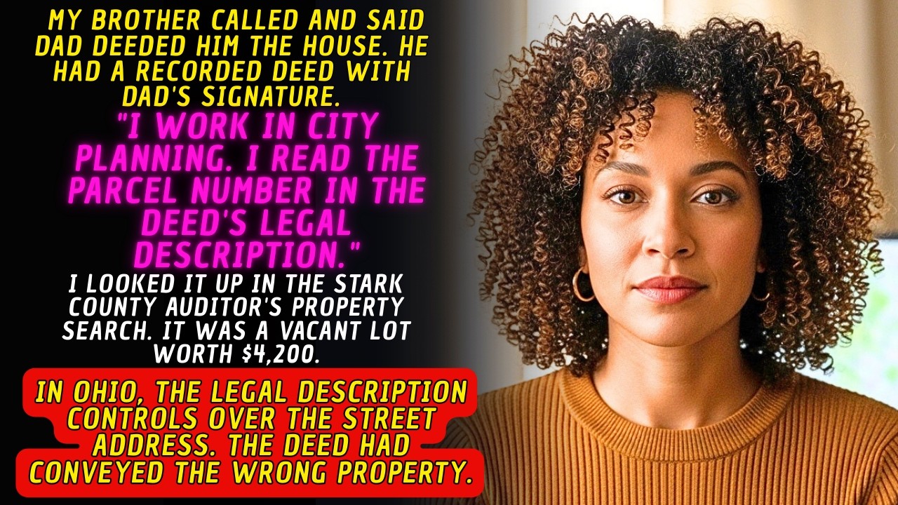 My Brother's Deed to Dad's House Named a Different Parcel — The Auditor Showed It Was a Vacant Lot