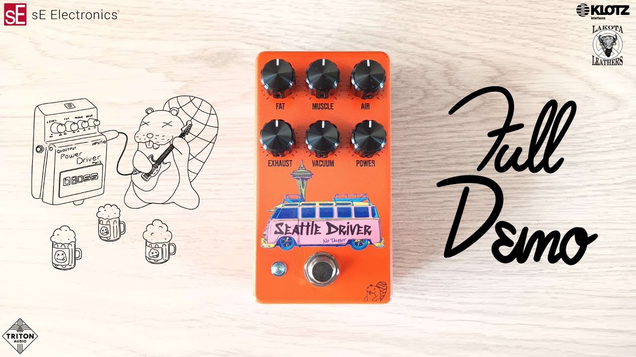 Drunk Beaver Seattle Driver DEMO + REVIEW | Boss PW-2 Power Driver & Octaver | Grunge shaped box! :P