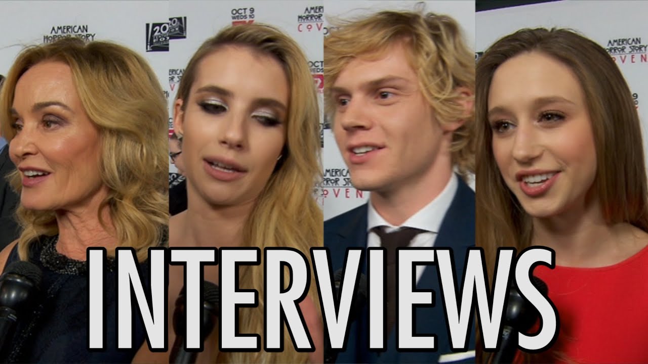 American Horror Story Coven Interviews! Emma Roberts, Evan Peters, Taissa Farmiga, Jessica Lange!