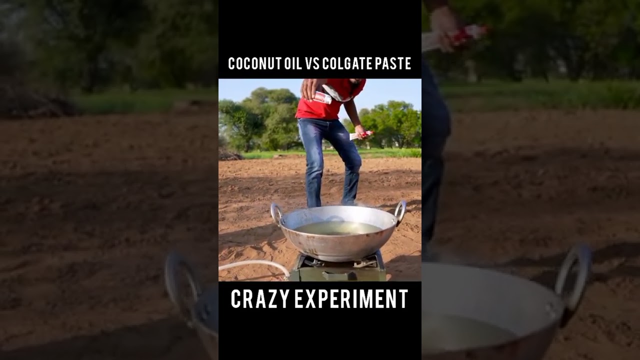 coconut oil vs Colgate paste experiment #shorts